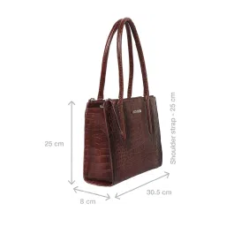 Hidesign Red Textured Medium Tote Handbag image 3