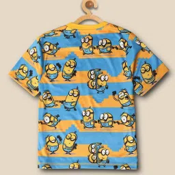 Kidsville Blue & Yellow Cotton Printed Minions T-Shirt image 3
