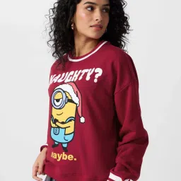 The Souled Store Red Printed Sweatshirt image 3