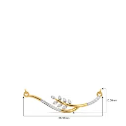 Candere by Kalyan Jewellers 18k Yellow Gold and Diamond Tanmanyas Pendant with Chain for Women image 3