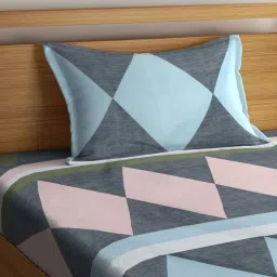 Klotthe Printed Multicolor 300 TC Cotton Blend King Bed Sheet with 2 Pillow Covers image 3