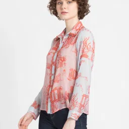 SHAYE Red Printed Shirt image 3