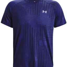 Under Armour Blue Regular Fit Self Pattern Sports T-Shirt image 3