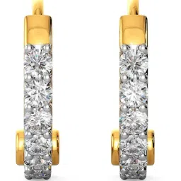 Joyalukkas 18k Yellow Gold & Diamond Hoop Earrings for Girls-picture-21