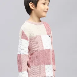 Monte Carlo Boys Pink Cotton Self Sweater image 3