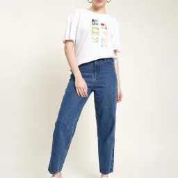 Bene Kleed Blue Cotton Regular Fit High Rise Jeans image 3