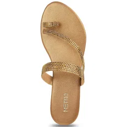 Metro Women's Antique Gold Toe Ring Sandals image 3