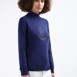 TOMMY HILFIGER Navy Cotton Embellished Sweatshirt image 3