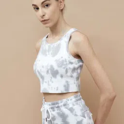 KAPPA Grey Cotton Printed Crop Top image 3