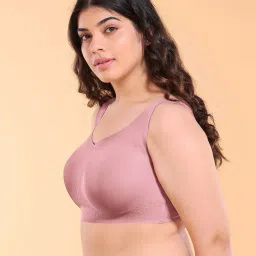Enamor Peach Solid Bra image 3