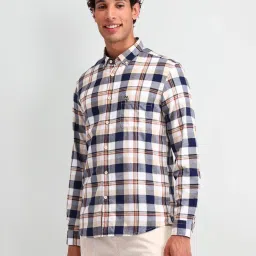 U.S. Polo Assn. Denim Co. Blue Cotton Slim Fit Checks Shirt image 3