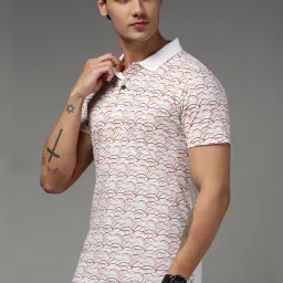 Kryptic White Regular Fit Printed Polo T-Shirt image 3