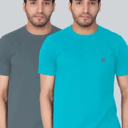 Lux Nitro Grey & Light Blue Regular Fit T-Shirt Pack of - 2-image-49