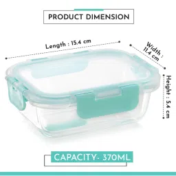 MAGNUS Solid Green Borosilicate 370ml Rectangle Container image 3