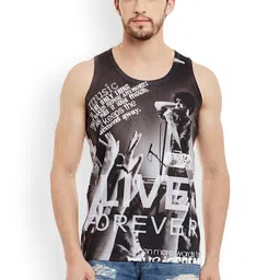 Wear Your Mind Men Black Printed Round Neck T-shirt-image-60