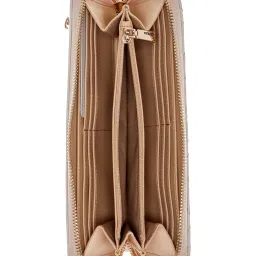 Guess Light Beige Quilted Giully Large Zip Around Wallet image 3