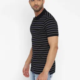 Turtle Navy Slim Fit Striped Polo T-Shirt image 3