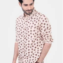 Vastrado Brown Cotton Relaxed Fit Printed Shirt image 3