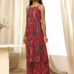 Biba Magenta Cotton Printed Kurta With Pant image 3