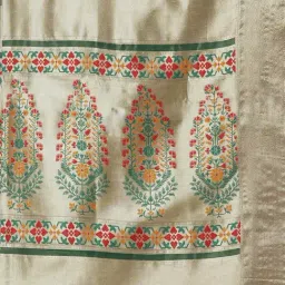 Saree Mall Teal green Organza Self Saree with Blouse Piece image 5