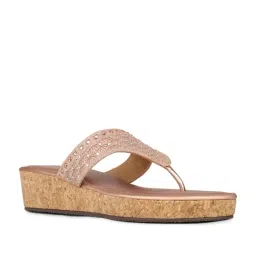 Inc.5 Women's Rose Gold Thong Wedges image 2