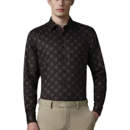 Louis Philippe Black Cotton Slim Fit Printed Shirt-picture-23