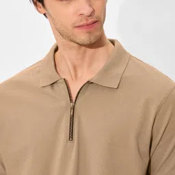 The Souled Store Brown Cotton Lycra Regular Fit T-Shirt image 3