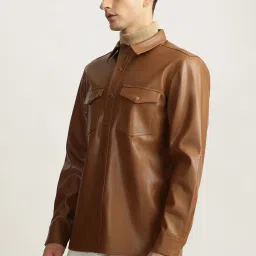 Iconic Brown Regular Fit Jacket image 3