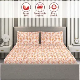 Layers Home Easy 100% Cotton 144 TC Printed Double Bedsheet with 2 Pillow Covers image 3