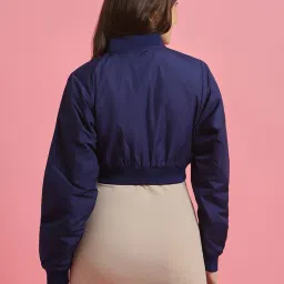 Forever 21 Navy Regular Fit Bomber Jacket image 3