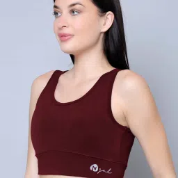 N-Gal Maroon Logo Print Sports Bra image 3