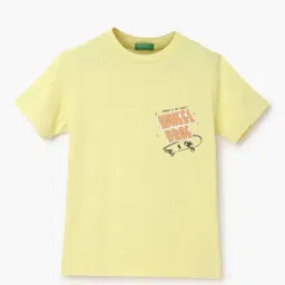 United Colors of Benetton Kids Yellow Cotton Printed T-Shirt-picture-26