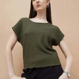 Code By Lifestyle Green Regular Fit Top-picture-41