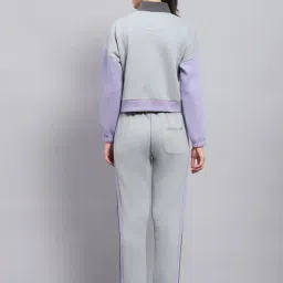 Rock.it by Monte Carlo Women Solid Regular Fit Mock Neck Full Sleeve Tracksuit With Zipper Closure image 2