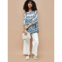 Colour Me By Melange Off White Regular Fit Printed Top image 5