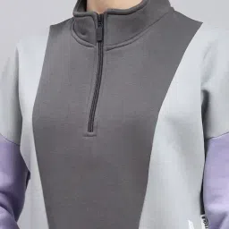 Rock.it by Monte Carlo Women Solid Regular Fit Mock Neck Full Sleeve Tracksuit With Zipper Closure image 5