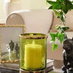 Pure Home and Living Green Aluminium Hammered Votive With Base-picture-46