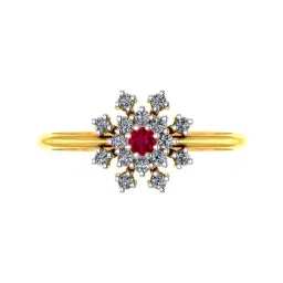 p.c. chandra jewellers P.C Chandra Jewellers 14k Yellow Gold Adorned with Red stone & Diamond Ring-picture-20