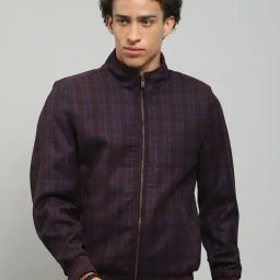 Monte Carlo Maroon Regular Fit Checks Jacket-picture-38