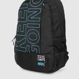 HRX by Hrithik Roshan Unisex Black Typography Backpack image 2