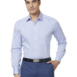 Raymond Blue Cotton Classic Fit Printed Shirts-image-9