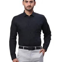 Park Avenue Black Slim Fit Checks Shirt-image-53