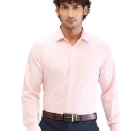Park Avenue Orange Regular Fit Texture Shirt-image-0