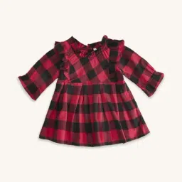 Pantaloons Baby Red & Black Cotton Chequered Top-picture-28