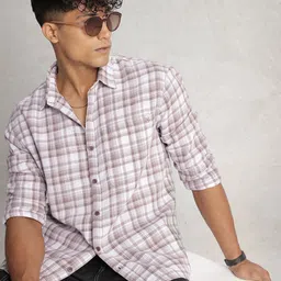 WROGN Comfort Fit Checked Pure Cotton Casual Shirt-picture-15