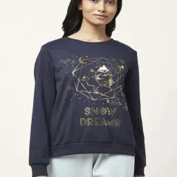 Dreamz by Pantaloons Navy Cotton Graphic Print Winter Top-image-40
