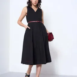Akkriti By Pantaloons Jet Black Regular Fit Dress image 4