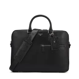 Da Milano Men Textured Leather Laptop Bag-image-10