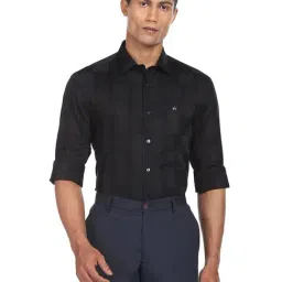 Arrow Blue Cotton Regular Fit Checks Shirt-image-40