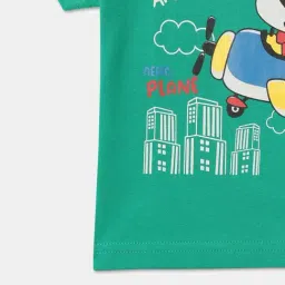 R&B Kids Green Graphic Print Short Sleeves Regular Fit Regular Fit T-Shirt image 4